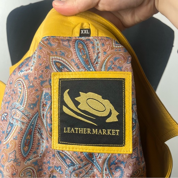 Women's 100% Genuine Leather Jacket Biker Motorcycle Yellow Jacket size XXL - Picture 7 of 9